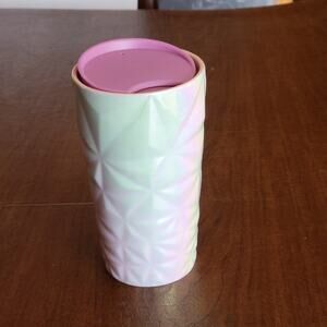 Starbucks 2023 Iridescent Pink Peppermint  Prism Textured Faceted Tumbler 12oz
